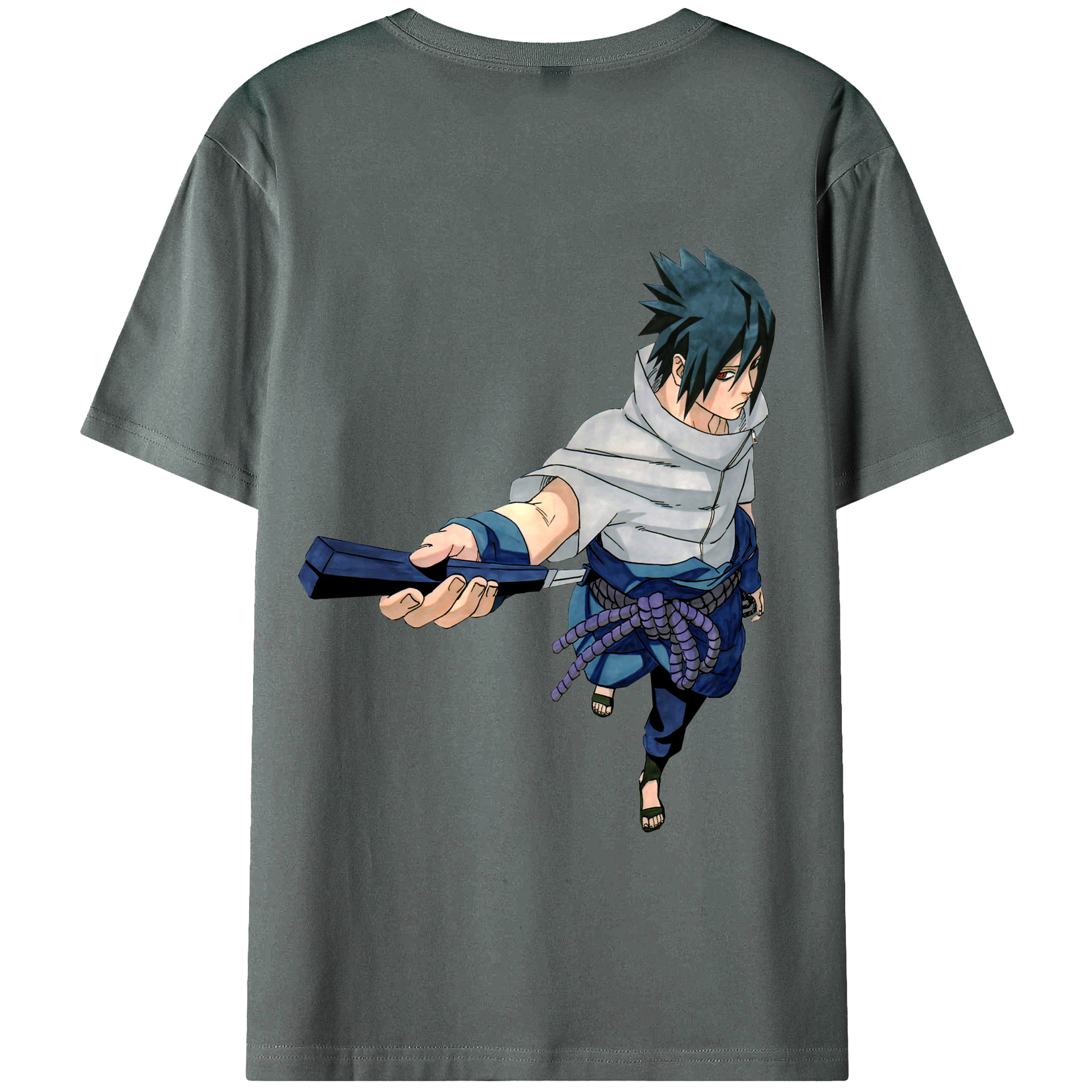 （画像用） NARUTO -ナルト- うちは サスケ Uchiha Sasuke 綿100％半袖Tシャツ（背面プリント）